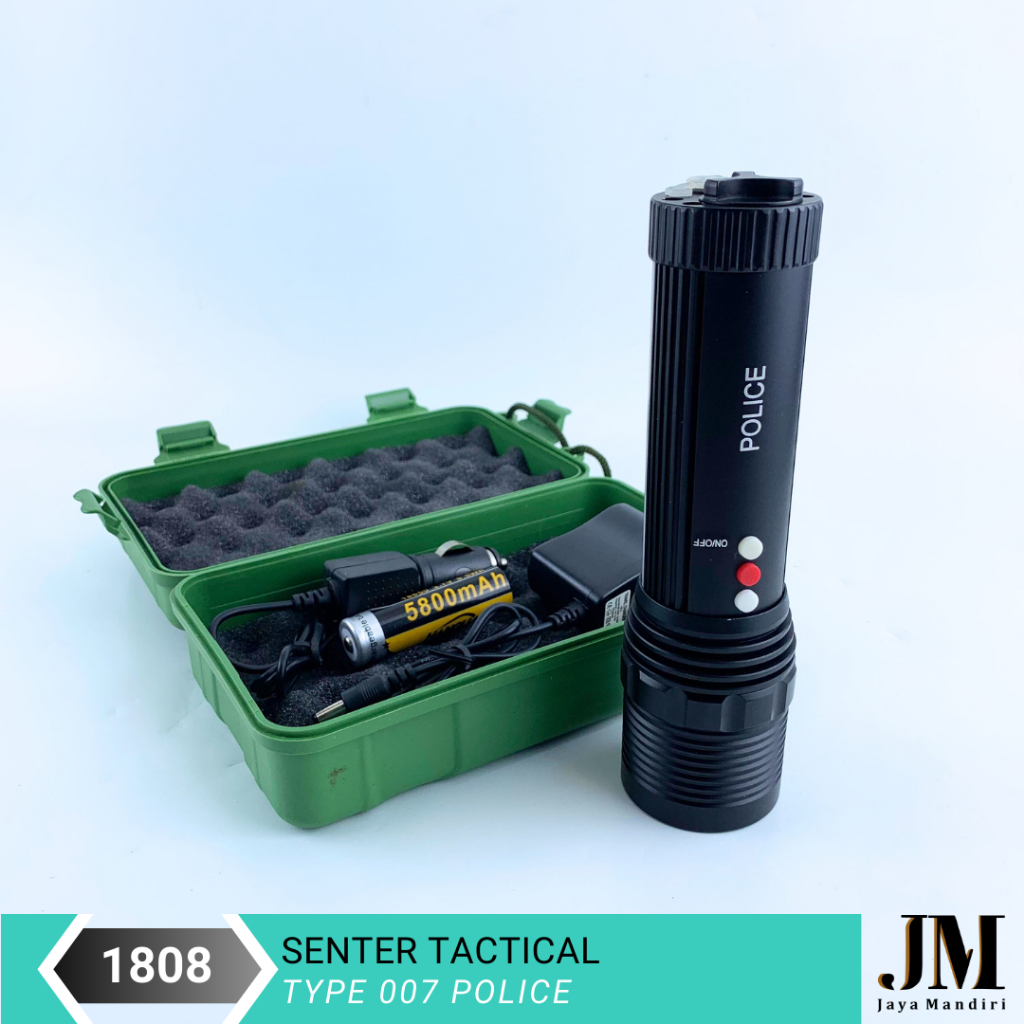 Jual Senter LED Super Terang Police 007 Bisa Dicharge / Senter Jarak ...