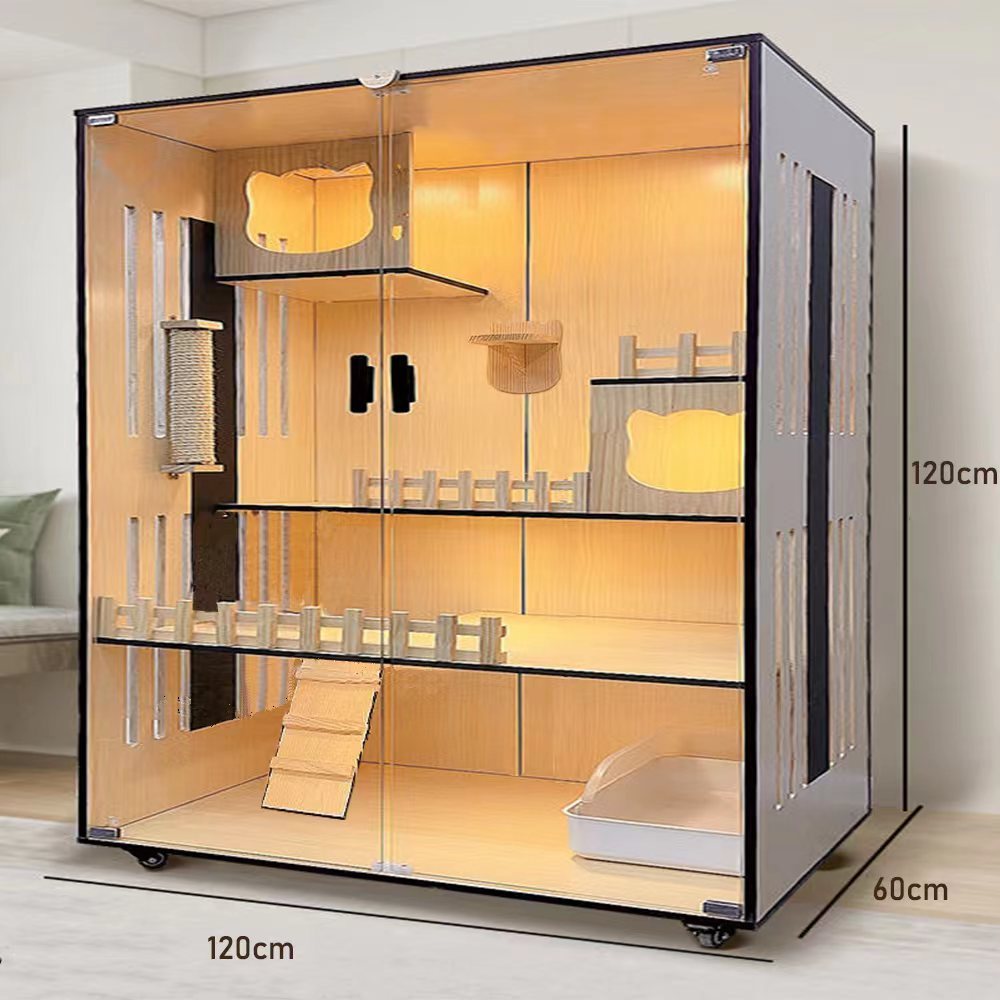 Jual L&Q Rumah kucing mewah Kandang kucing Rumah kucing kayu tahan