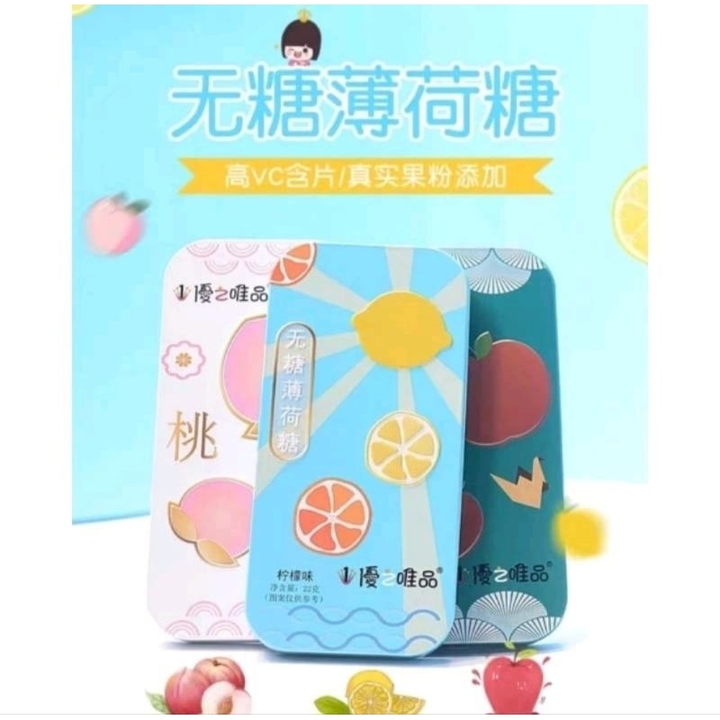 Jual Sugar Free Fruit Candy Apple, Peach, Lemon / Permen Import Rasa ...