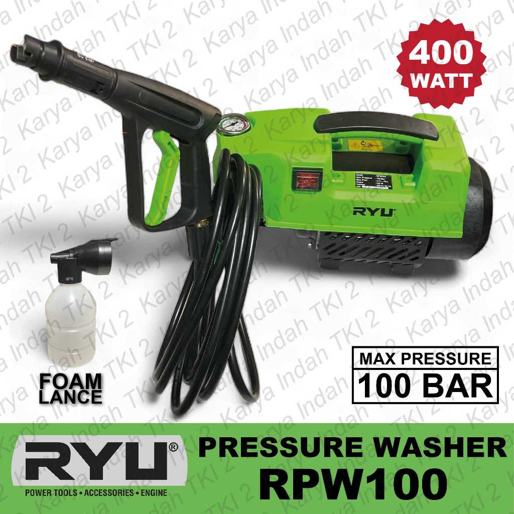 Jual Mesin Jet Cleaner RYU RPW100 Pressure Washer Cuci Mobil AC 400 ...