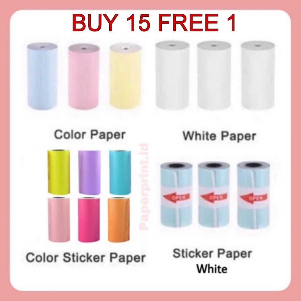 Jual { 15 FREE 1 } KERTAS THERMAL STIKER PAPERANG PERIPAGE STICKER ...