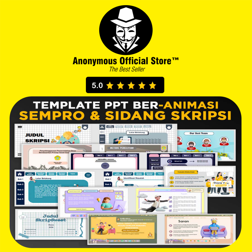 Jual TEMPLATE PPT ANIMASI PRESENTASI UNTUK SIDANG SKRIPSI SEMPRO ...