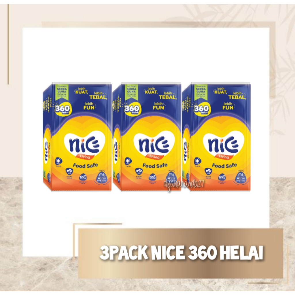 Jual Dapat 3 pack Nice 360 / 320 Helai Facial Tissue | Shopee Indonesia