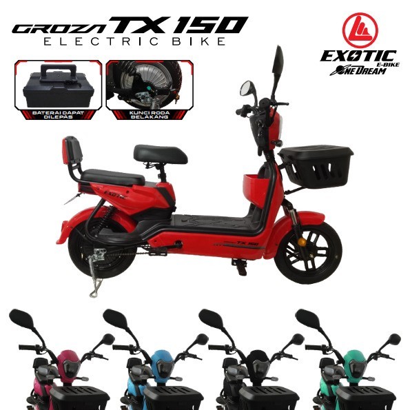 SEPEDA LISTRIK EXOTIC GROZA TX 150 48V12AH 500WATT + GRATIS PACKING BUBBLE