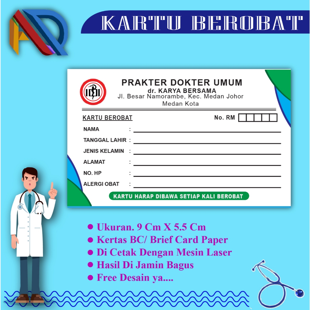 Jual Kartu Berobat Pasien Klinik Umum Dan Dokter Spesialis Gigi Mata ...