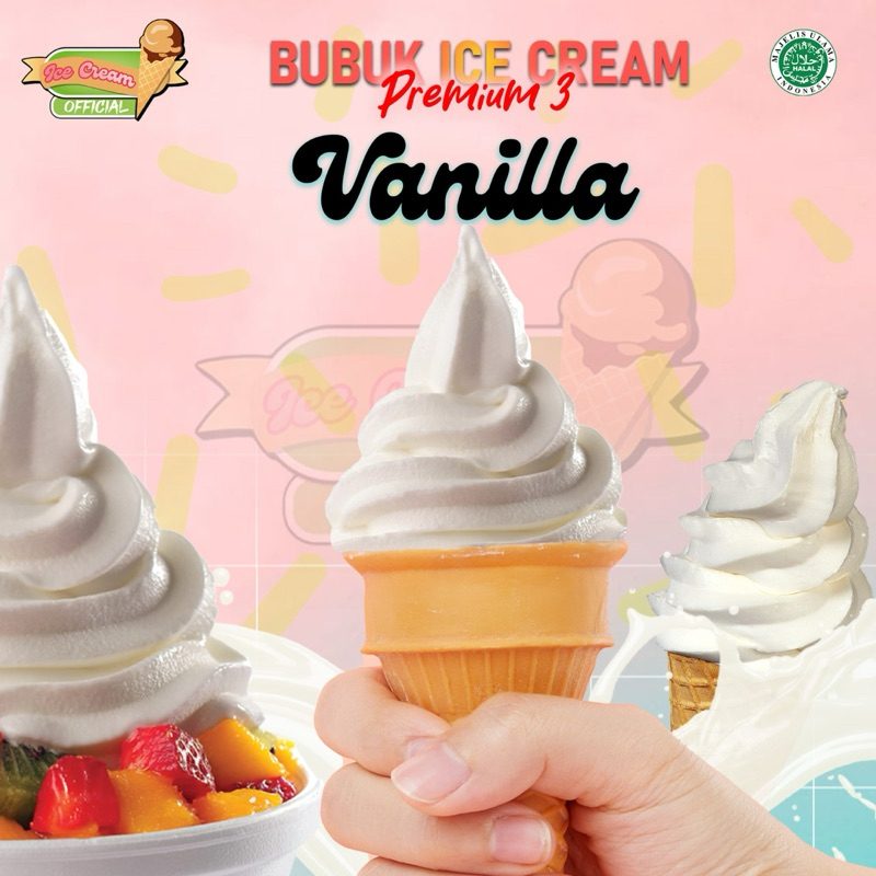 Jual ICECREAM VANILLA 1000gram BUBUK ICE CREAM PREMIUM BARU Tepung Premix Instan Shopee