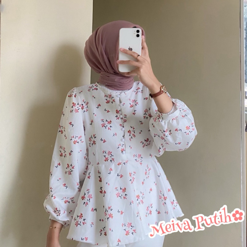 Cellia Margaritha Twist Korean Vintage Floral Blouse