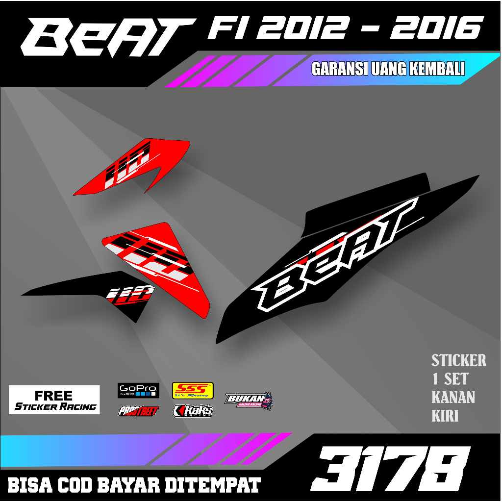 Jual Striping Sticker Beat Fi 2012 2013 2014 2015 2016 List Variasi ...