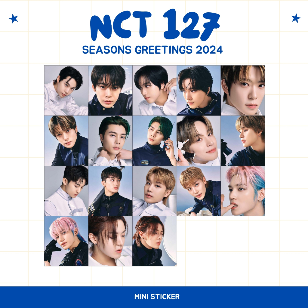 Jual MINI STIKER NCT 127 SEASONS GREETINGS 2024 (ISI 18 PCS) STICKER CHROMO KPOP IDOL KOREA