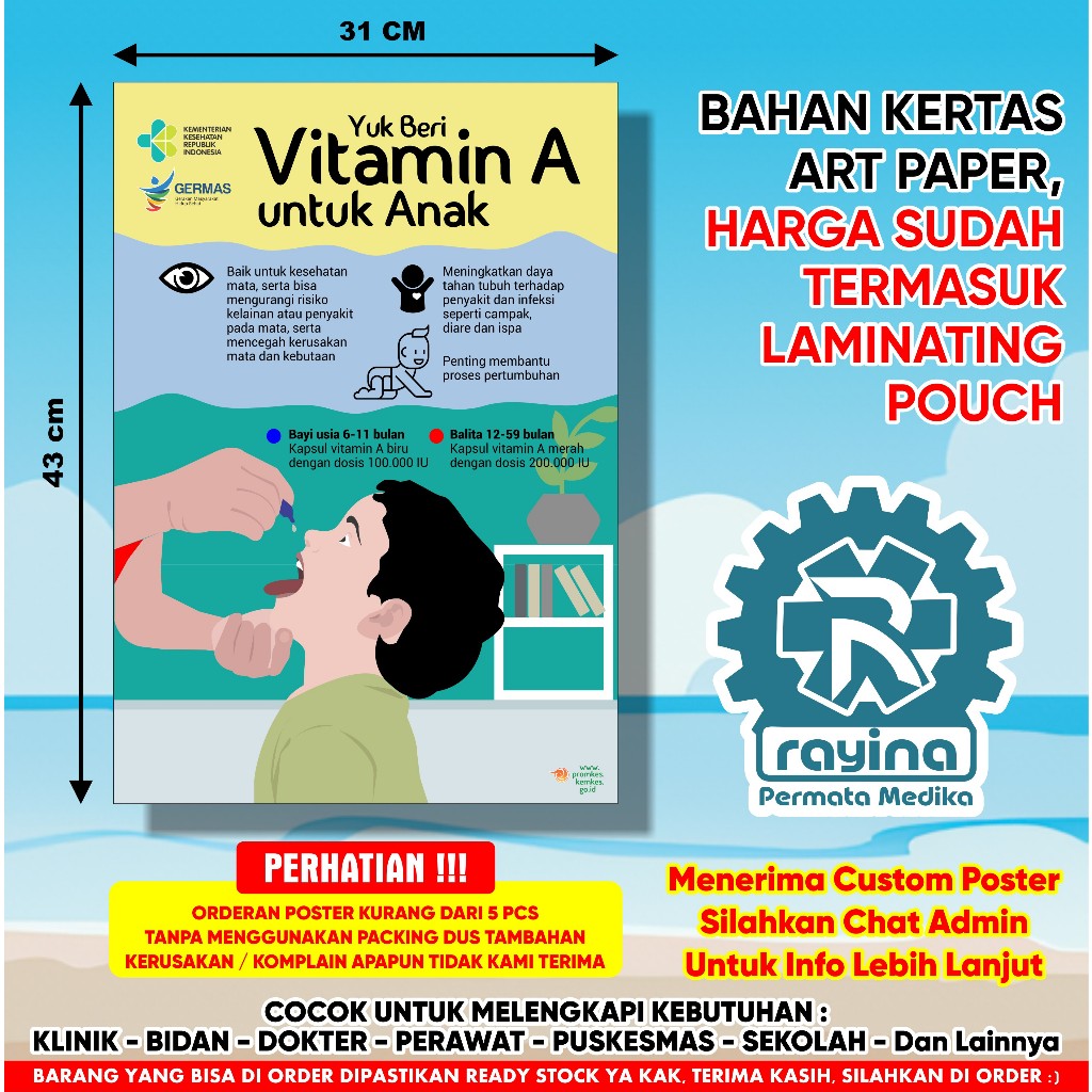 Jual Poster Yuk Beri Vitamin A untuk Anak | Shopee Indonesia