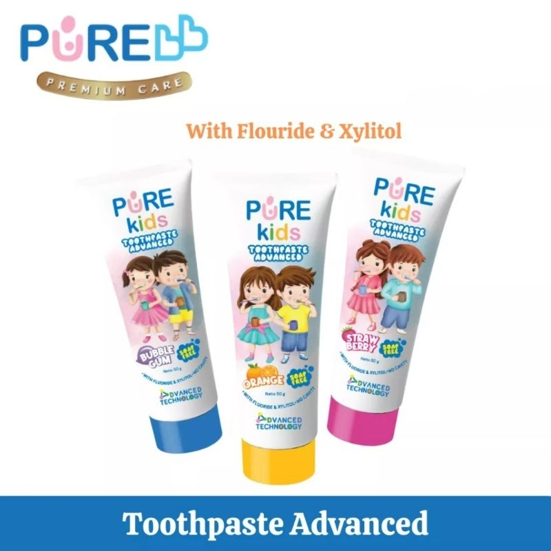 Jual Pure kids toothpaste advanced 50gr - pasta gigi anak | Shopee ...