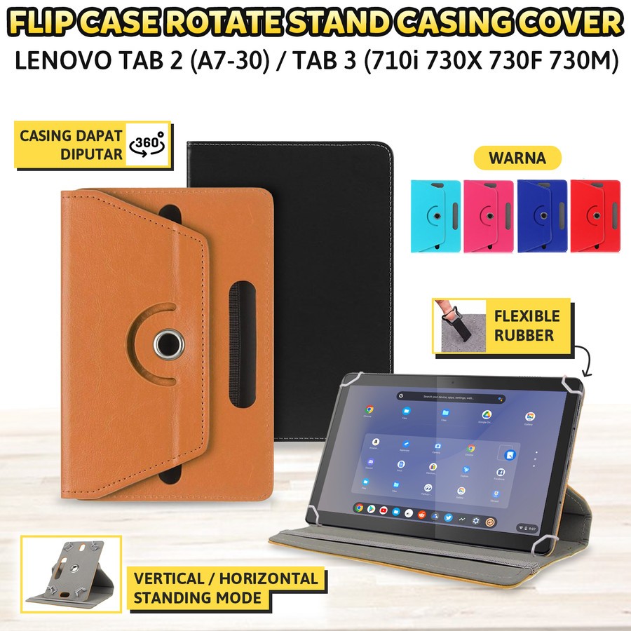 Jual Lenovo Tab 2 3 A7-30 710i 730X 730F Sarung Casing Rotary Flip Case ...