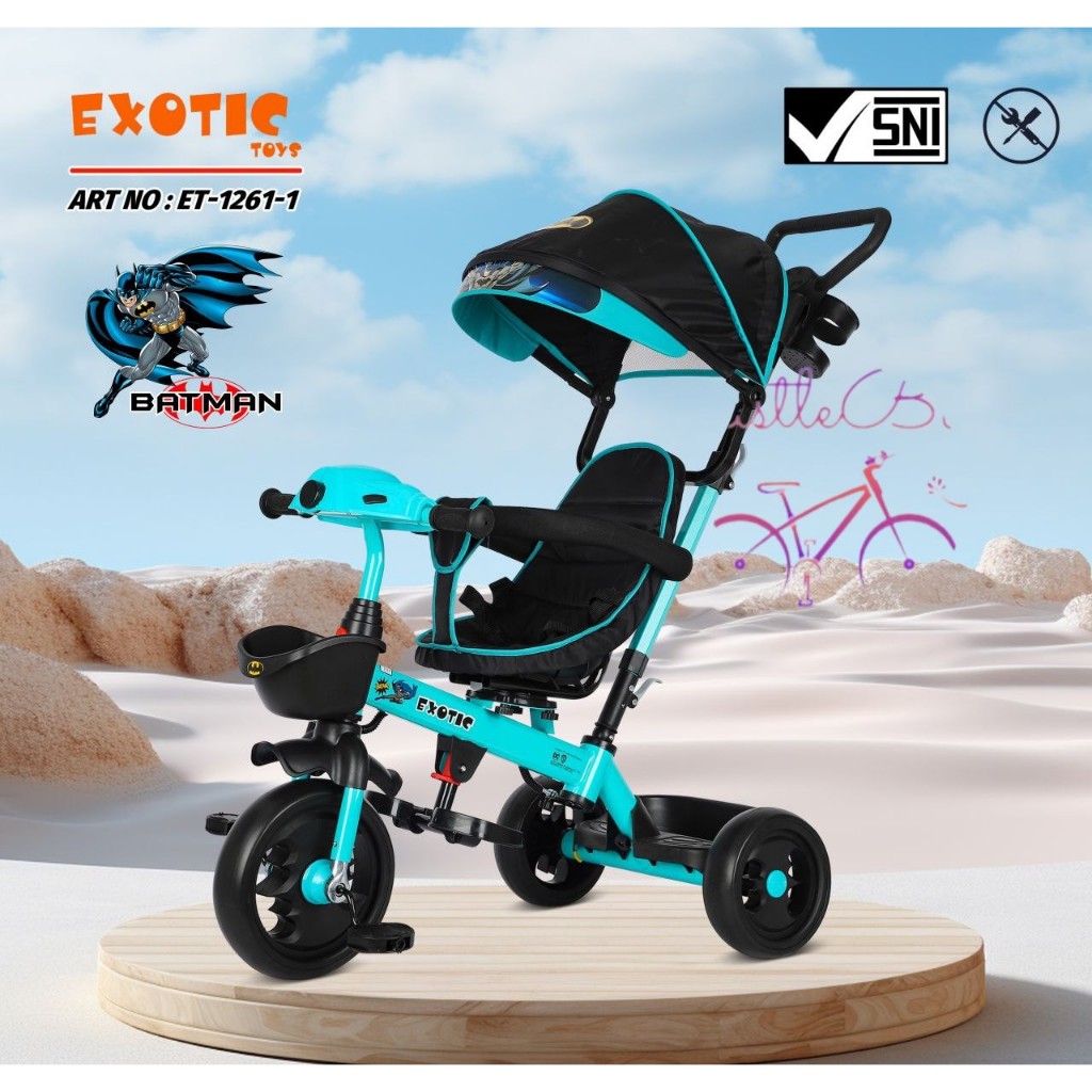 Jual Sepeda Roda Tiga Anak Exotic ET1261-1 Music & Light Kursi Putar ...