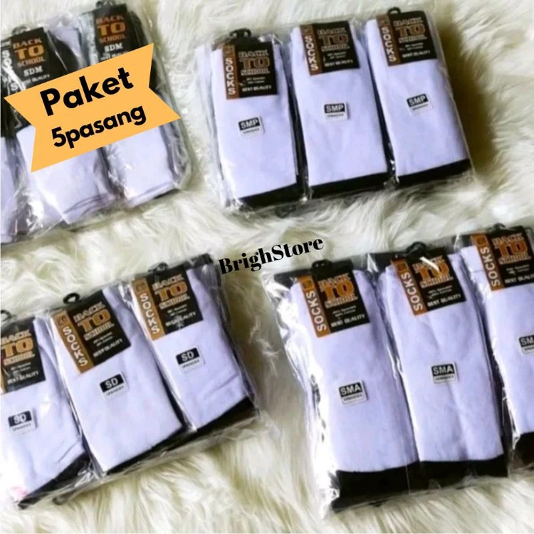 Kaos Kaki SD SMP SMA 5 Pasang
