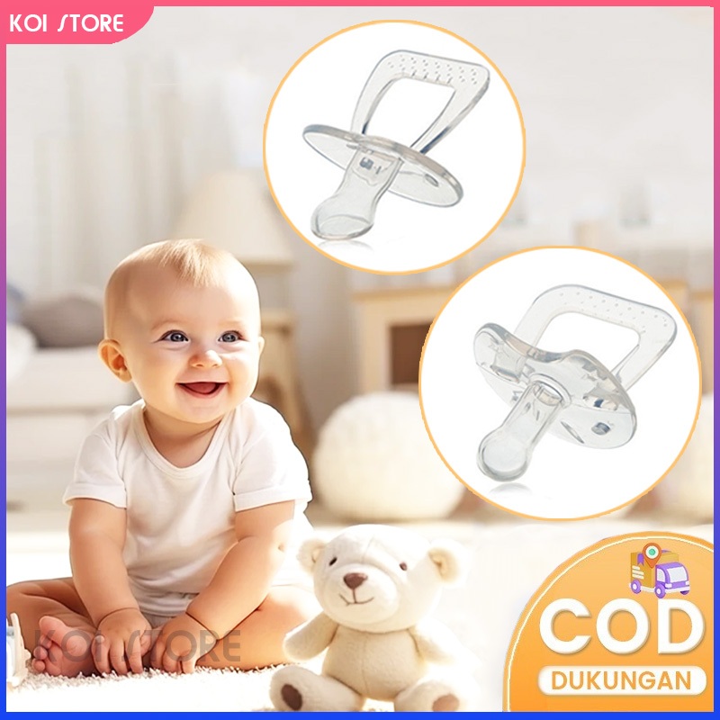 KOI STORE Empeng Pacifier Dot Ful Silikon Gepeng Bulat Bening Pacifier  Bayi