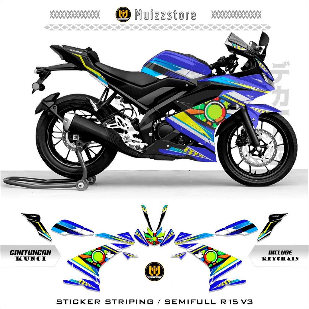 Jual STICKER SEMIFULL YAMAHA R15 V3 / MOTIF 7 / YZF-15 / R150 / VARIASI ...