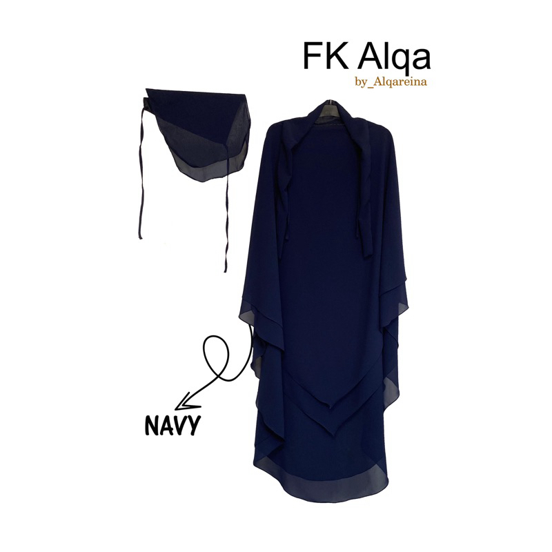 French Khimar Ceruty 2 Layer Premium Babydoll Free Cadar Tali Jilbab Khimar Bergo Kerudung