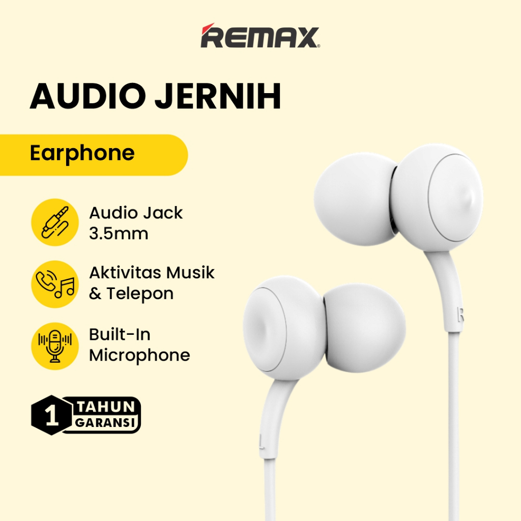 REMAX Concave Convex In Ear Wired Headset Earphone HD Stereo Bass with Mic  RM-510