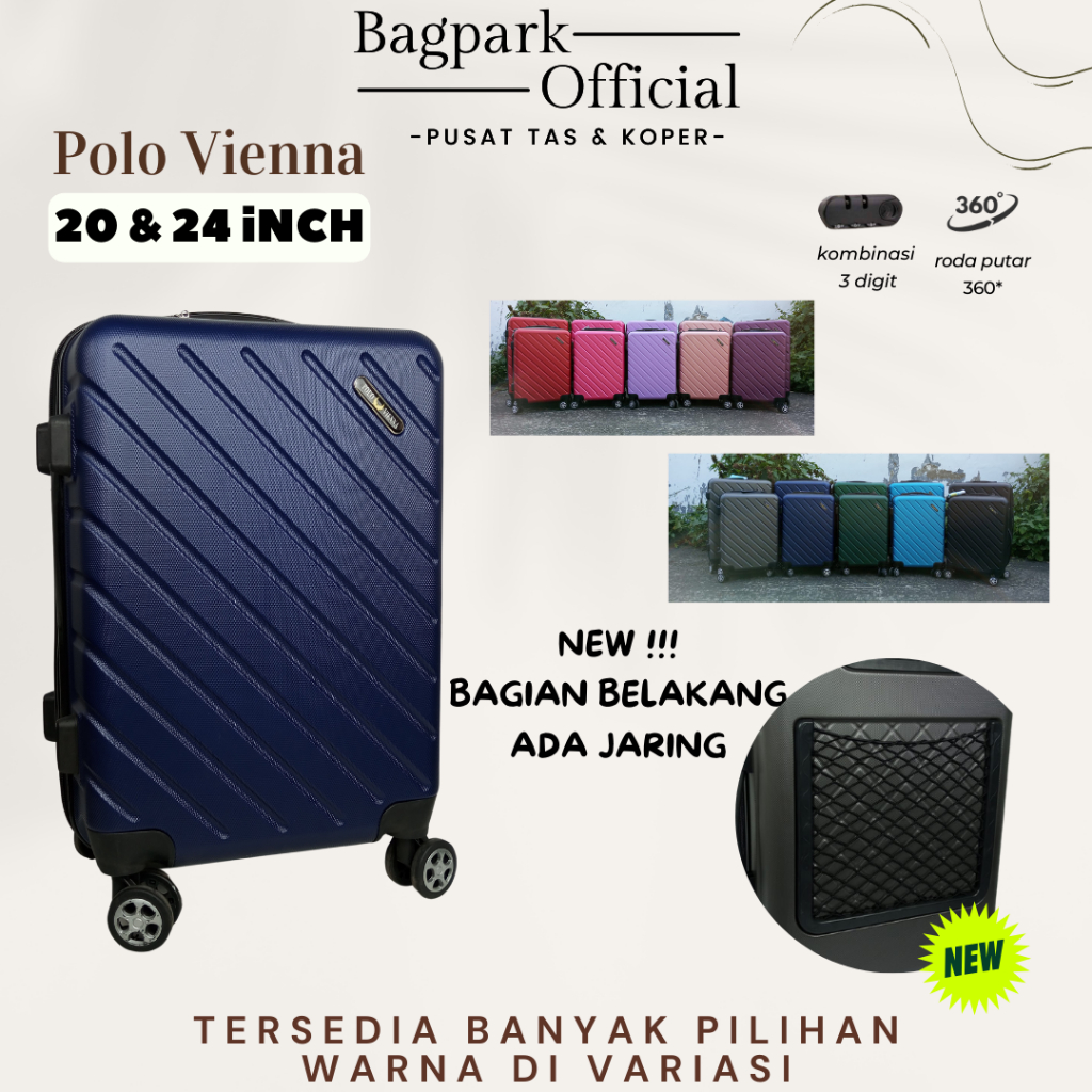 Jual BAGPARK [ Koper Polo 20 Inch 24 Inch ] Koper Fiber ABS Polo Vienna ...