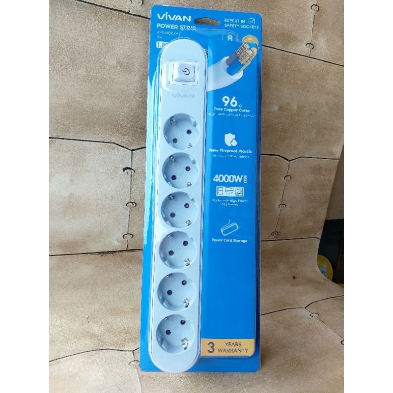 Jual VIVAN VPS-H005A Pro Terminal Colokan Power Strip 1.8m Expert In ...
