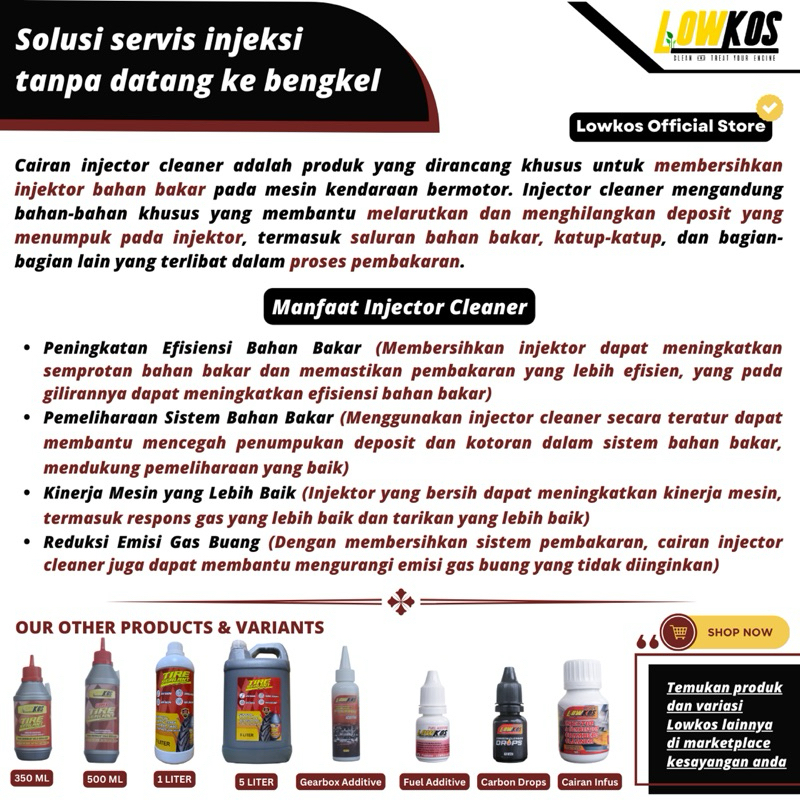 Jual Pembersih Injeksi Mobil Injector Cleaner Lowkos 275 ML | Shopee ...