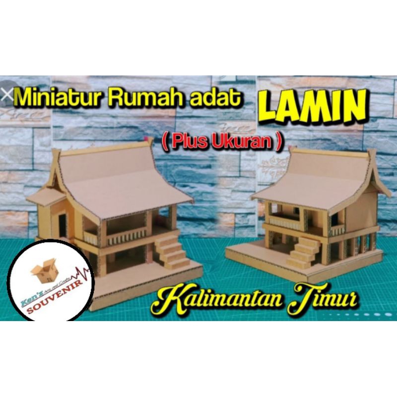 Jual prakarya rumah adat LAMIN kardus kalimantan timur -+25x | Shopee ...