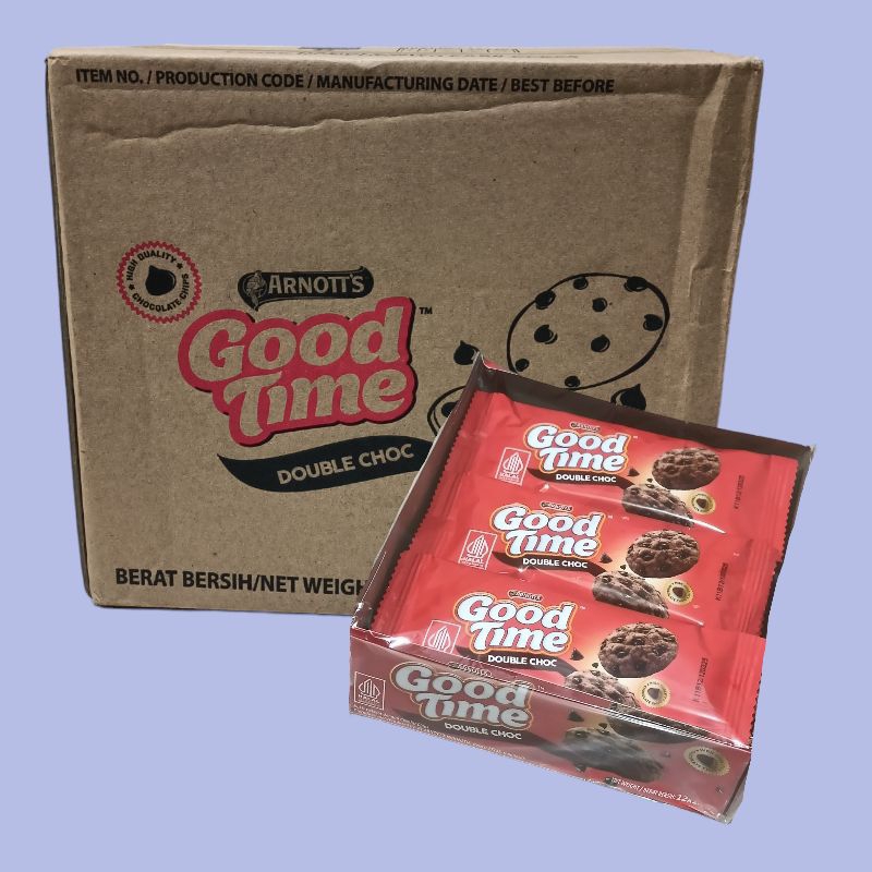 Jual Good Time 2 Keping Double Chocolate Cookies Chocochips 10gr [12 ...