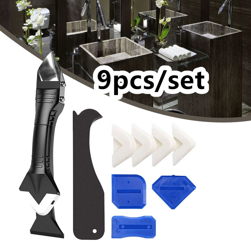 Jual Alat Pembersih Perapi Lem Silikon 9 In 1 Sealant Tool Scraper ...