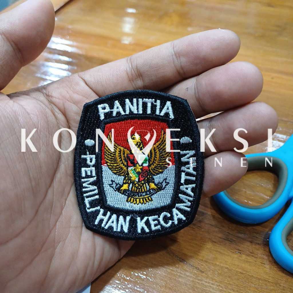 Jual badge bordir logo panitia pemilihan kecamatan PPK bordiran logo ...