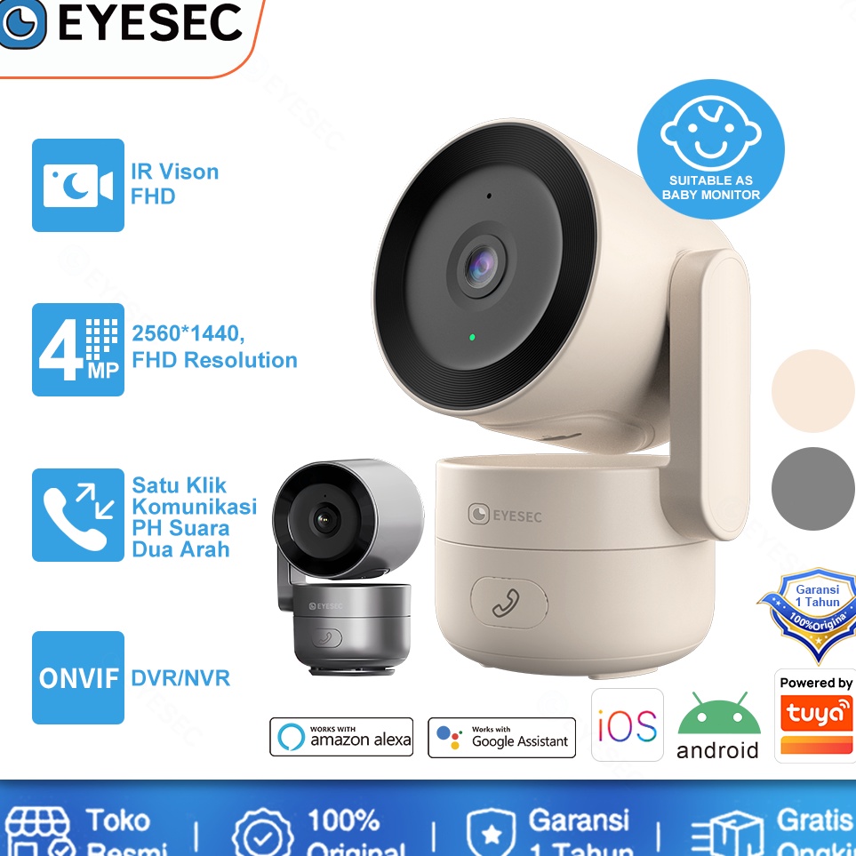 Jual KODE B28Y EYESEC IP Camera 4MP Smart CCTV Indoor WiFi 3X Zoom ...