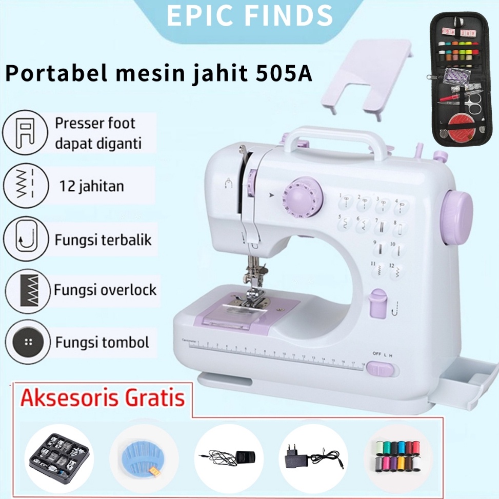 Jual KODE D82C Epic Finds Mesin Jahit Mini Portable 55A Multifungsi 12 ...