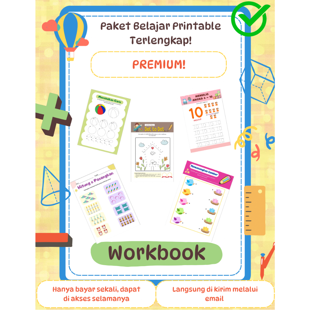 Jual Lembar Edukasi Anak Printable, Mainan Edukatif, Lembar Belajar ...