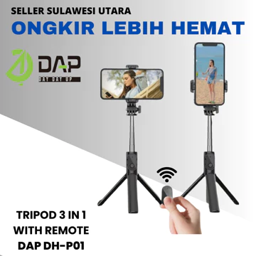 Tripod 3 In 1 With Remote Dap Dh P01 Tongsis Tinggi 72Cm