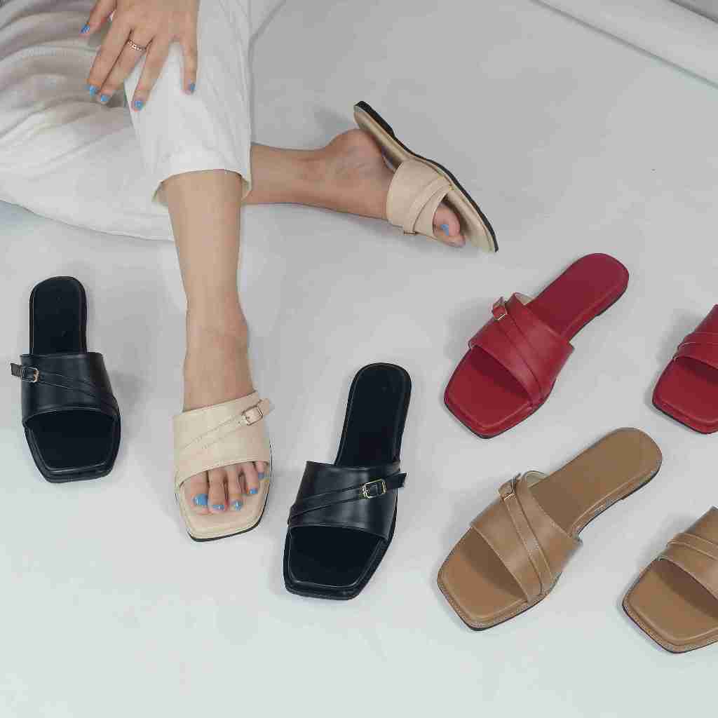 Jual Sandal Flat Wanita Heema Citayam Fashion Weeks | Shopee Indonesia