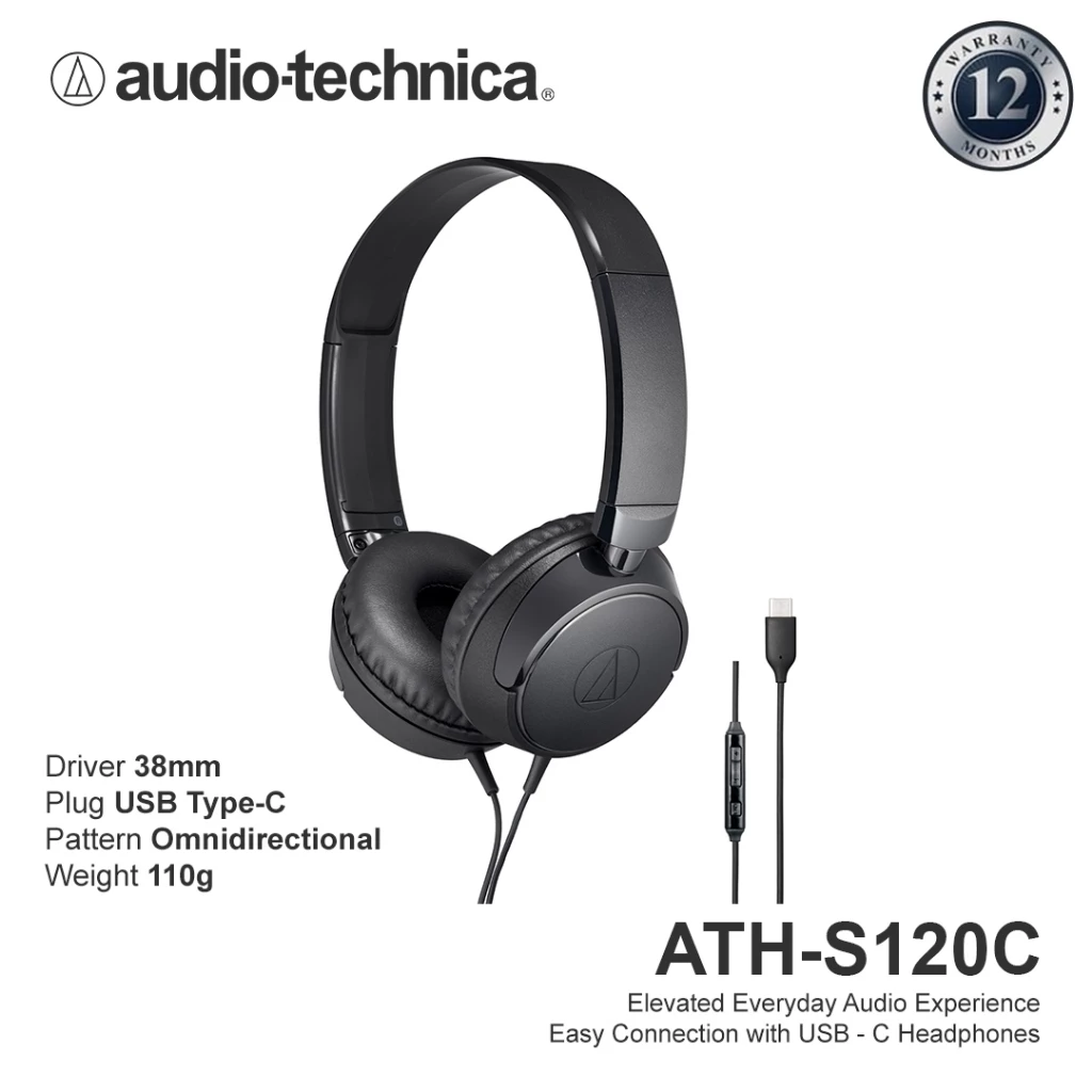 Audio-Technica ATH-S120C Portable Headphone with Mic