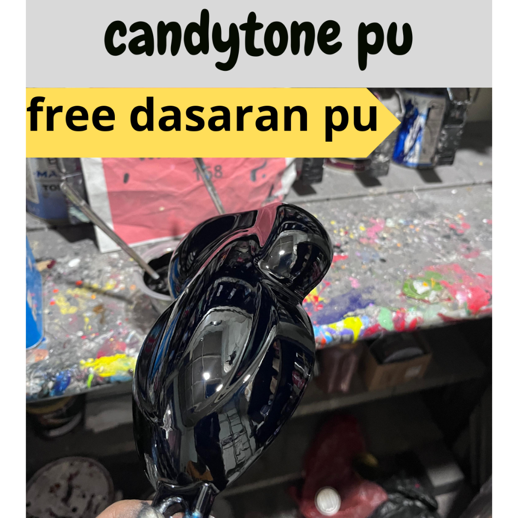 Jual cat candytone hitam spesial/candy black pu 100% polyuretane + free ...