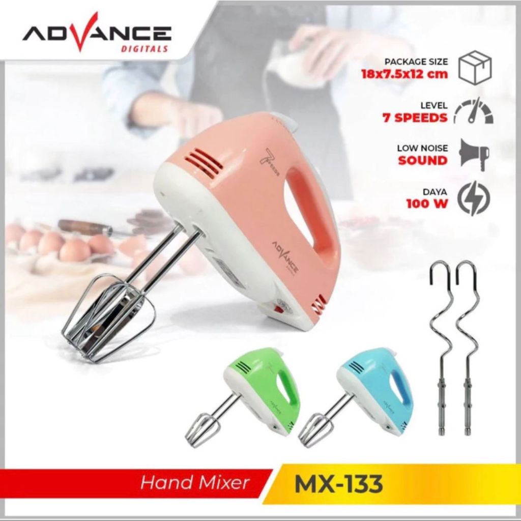 Jual Advance Hand Mixer Mx 133 Alat Pengaduk Dengan 7 Kecepatan