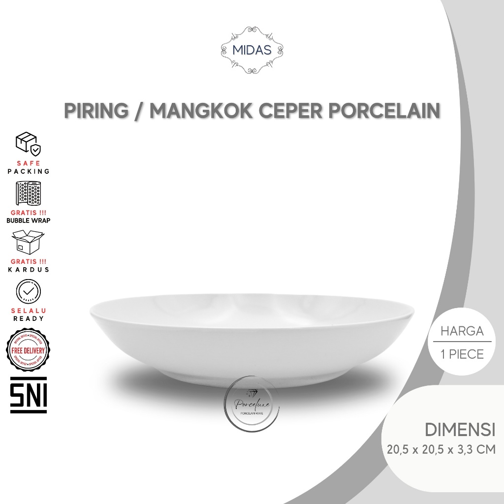 Jual Midas Piring Mangkok Porselen Ceper 8