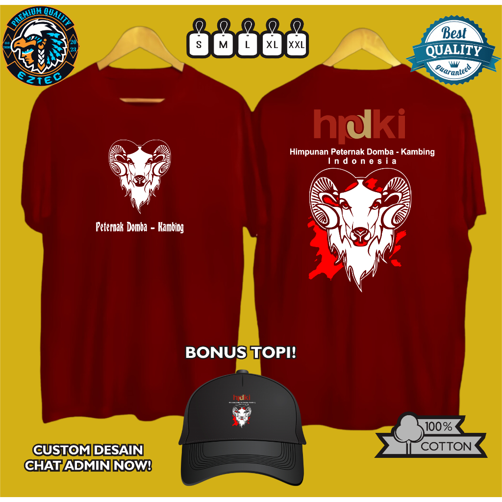 Jual KAOS HPDKI HIMPUNAN PETERNAK DOMBA KAMBING INDONESIA KEREN SABLON ...