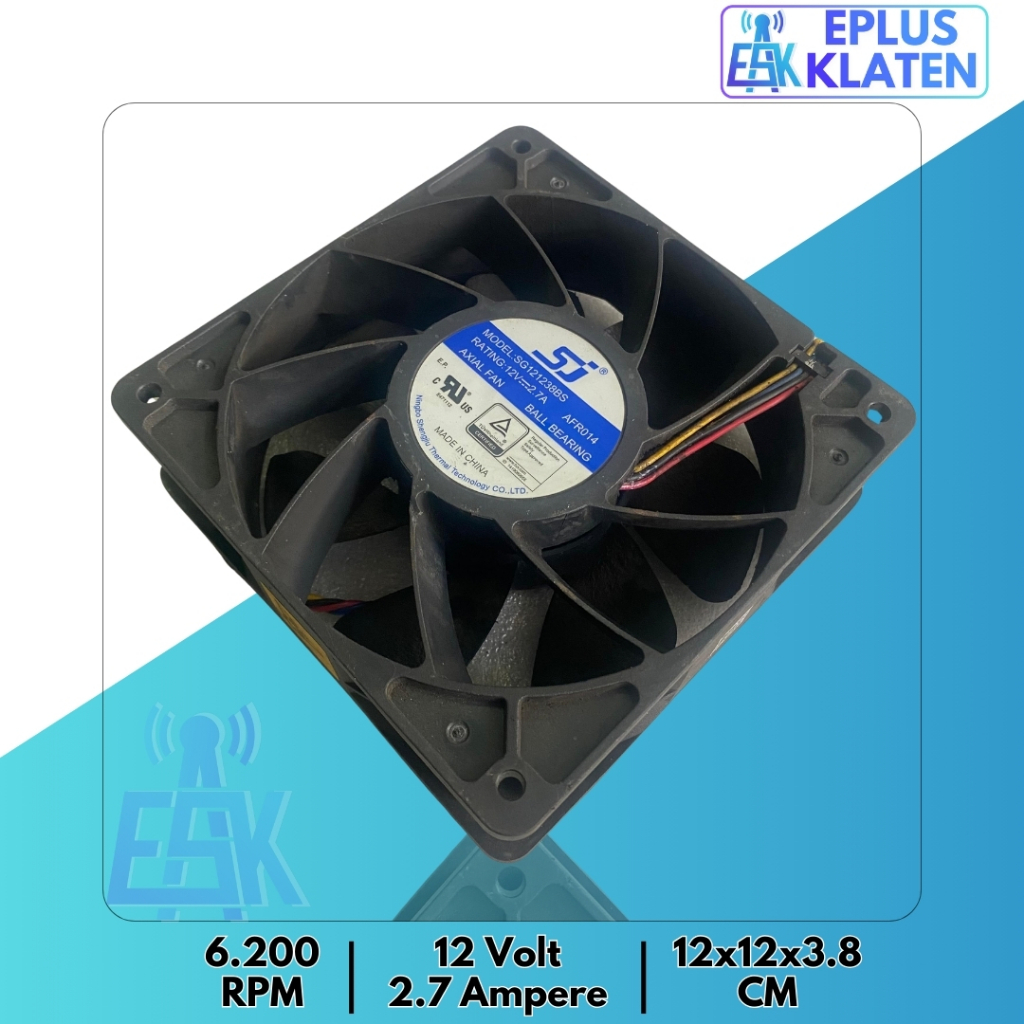 Jual Kipas DC SJ Axial 12CM 12V 2.7A Fan Server Mining PC Rig Ball ...