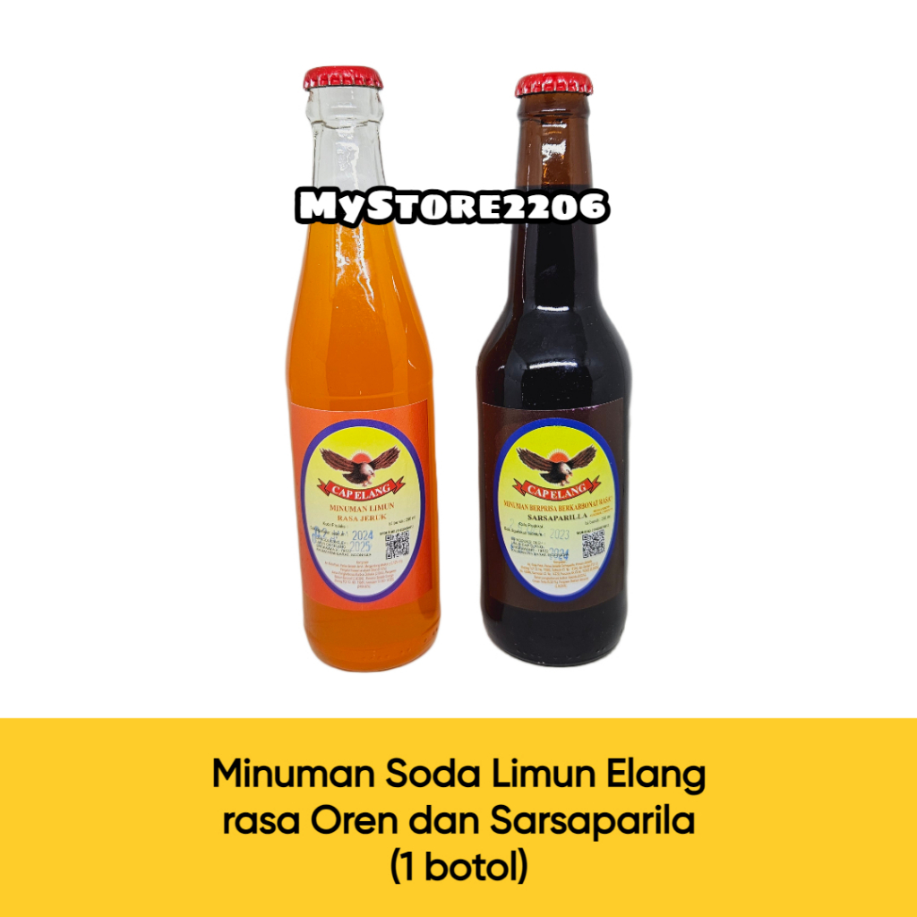 Jual Minuman Soda Limun Elang Rasa Sarsi Sarsaparila Jeruk Oren 290ml