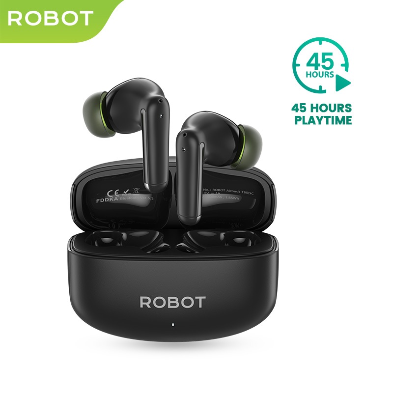 Jual ROBOT TWS Earphone Airbuds T60NC Earphone Bluetooth Wireless In ...