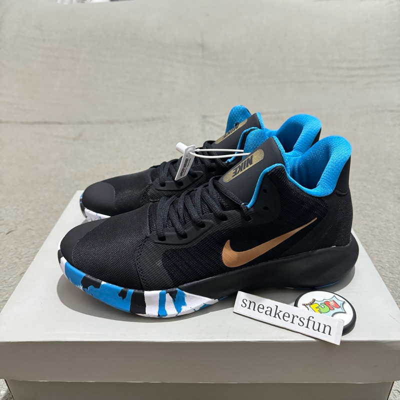 Nike air precision iii black metallic gold blue sales