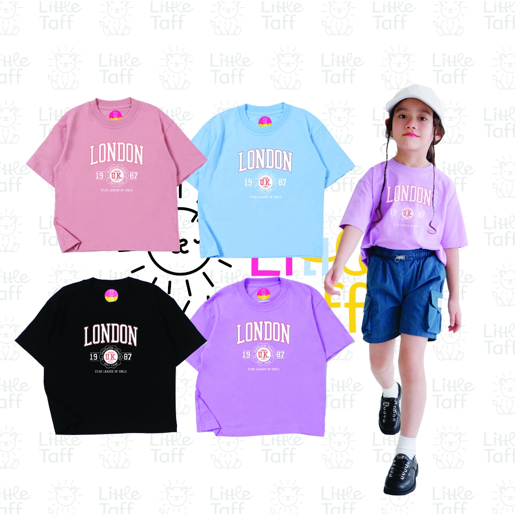 Jual Little taff - LONDON oversized tee kaos oversized grafik anak ...