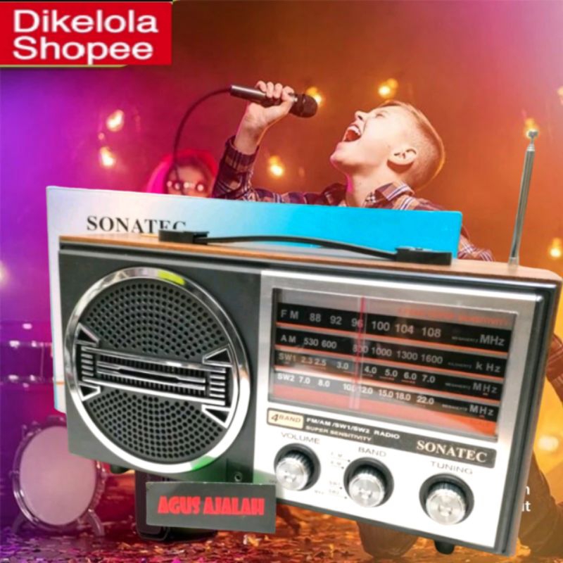 Jual cod Radio jadul besar batrai colok listrik sonatec PRL8288UAR ...