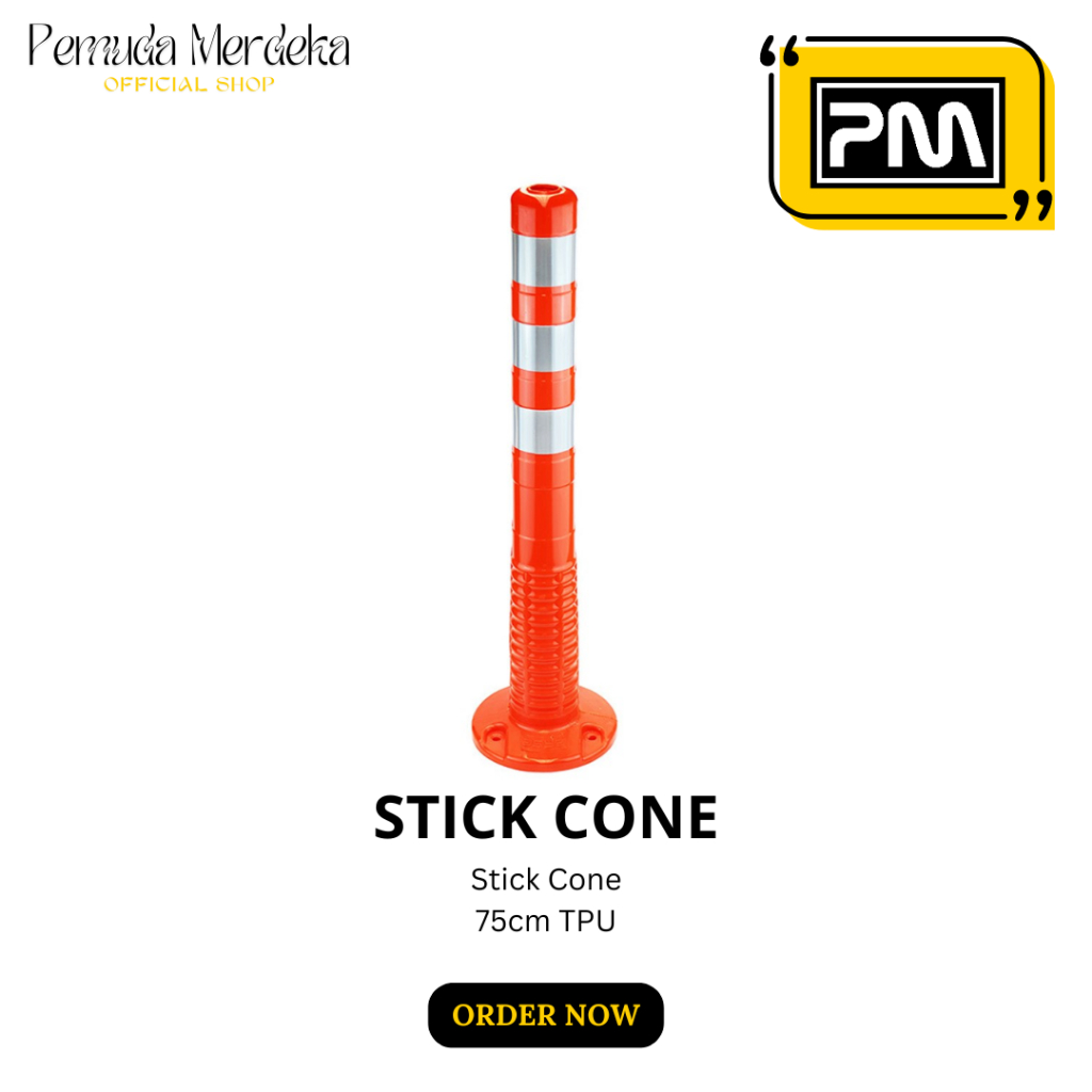 Jual Stick Cone T Top Bollard Rubber Tiang Pembatas Bahan Karet 75 cm ...