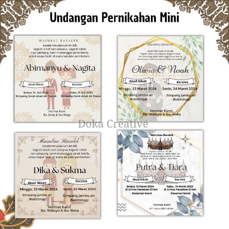 Jual Undangan Pernikahan Mini isi 100 Pcs Bahan Tebal ukuran 7 x 10 cm ...