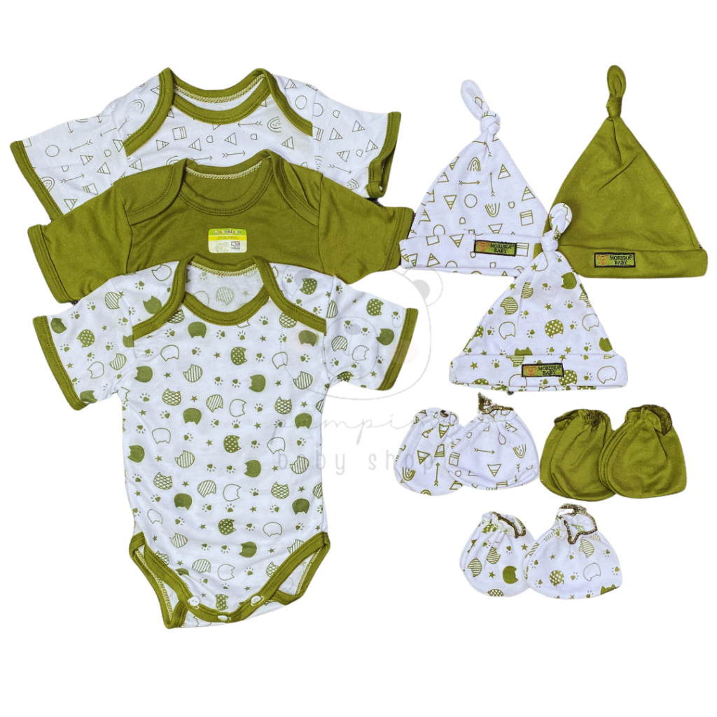 Set Jumper Topi Sarung Tangan dan Kaki Bayi Set Jumper Jumpsuit Bodysuit  Paket Jumper Topiset Kado Lahiran Babyset Gift Newborn