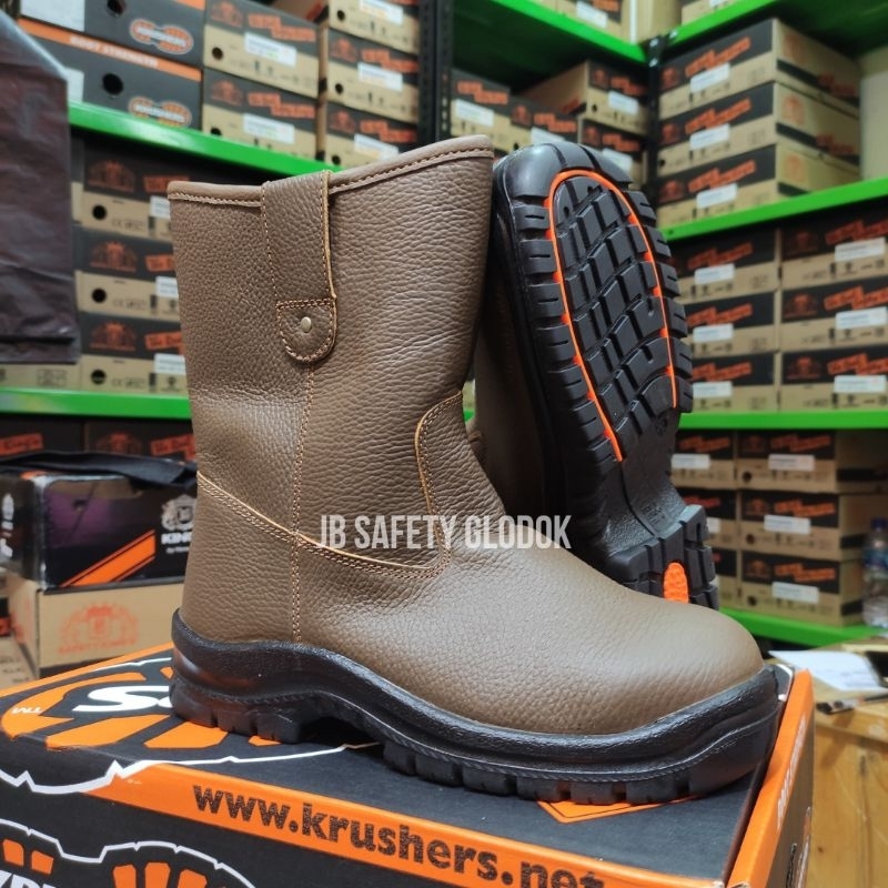 Jual Sepatu safety Krushers Texas Brown Original safety shoes