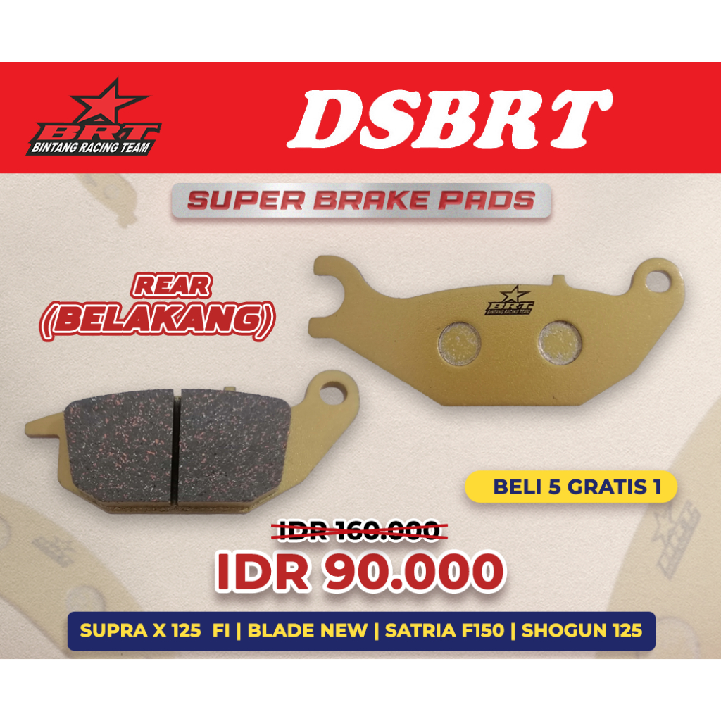 Jual KAMPAS REM BELAKANG DISC PAD BRT SATRIA F FU 150 SHOGUN 125 SP ...
